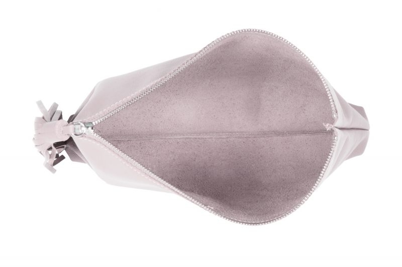 Bolso piel rosa palo clutch con borla Lacambra